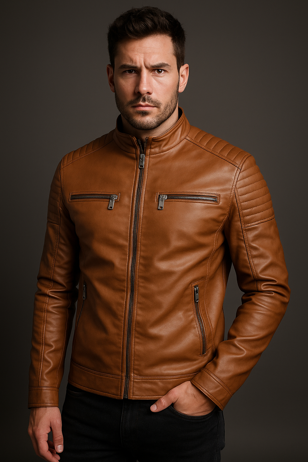 Jaqueta de Couro Elysian Racer Luxe